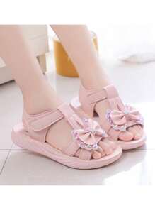 Girls' Princess Style Sandals, New Summer Fashion Lightweight Soft Bottom Middle And Big Children Casual Sandals