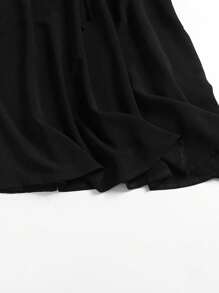 SHEIN LUNE Falda De Talle Alto De Talla Grande Con Bolsillos - Negro - Ver 6