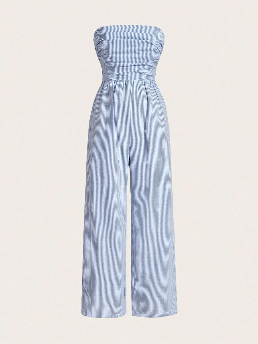 SHEIN EZwear 女士條紋無肩跳躍裝