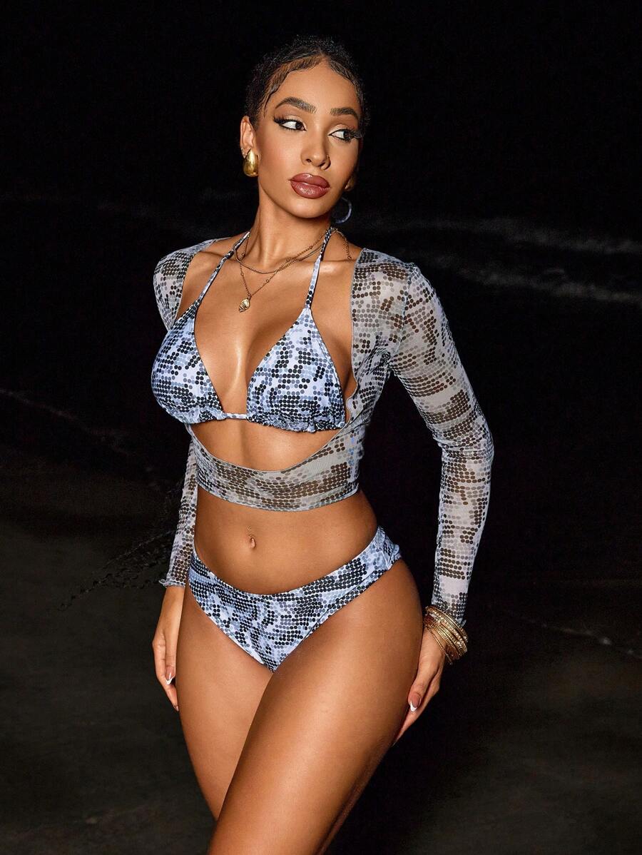 Swim EVENT Women's Swimwear Set, Random Printed, 3pcs/Set Summer