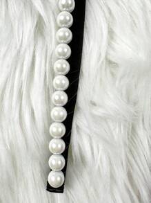 SpicyHot 1pc Faux Pearl Sexy Thong For Women Faux Pearl Accessories For Rave For Going Out - Black and White - View 3