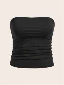 Calvaya Plus 3pcs Solid Ruched Tube Top - Multicolor - View 6