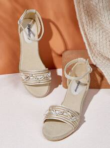 Styleloop Women's Wedge Heel Platform Sandals - Brown - View 2