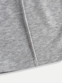 SHEIN Girlism Teen Girl's Knitted Floral Gray Casual Wide-Leg Pants With Patch Pockets
