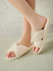 Cuccoo 女士鞋子舒适时尚室内白色毛茸茸拖鞋夏季度假鞋夏季促销万圣节 - 米色 - 查看 5