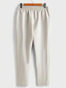 Manfinity VCAY 2pcs/Set Men's Notched Collar Fitted Jacket Outfit, Suitable For Autumn - Beige - View 6