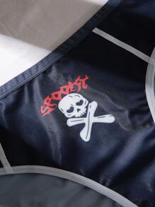 7pcs Skull Print High Elasticity Comfortable Triangle Underwear Set - Multicolor - View 4