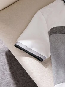 Manfinity Homme Áo sơ mi màu khối ngắn tay dáng rộng giản dị cho nam giới cho mùa hè - Nhiều màu - Xem 4