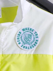 Girls' Casual Hooded Jacket With Long Sleeves, Contrasting Cuffs And Hemline With Elastic Band