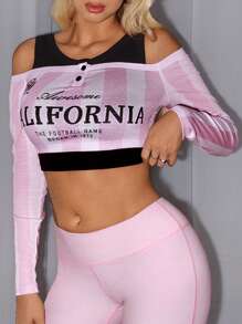 SHEIN ICON Áo thun giả Twofer tay dài có nút nhấn & in sọc dành cho nữ - Nhiều màu - Xem 6