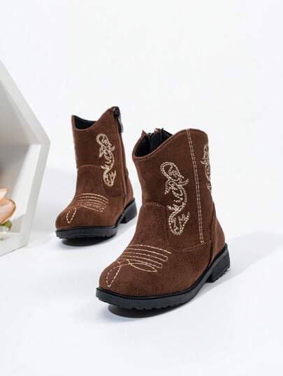 26 Giày bốt cao bồi miền Tây mùa xuân, giày bốt trẻ sơ sinh kiểu cao bồi miền Tây đế bằng, bền, ấm và thoải mái