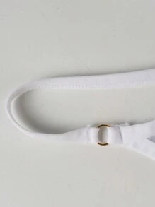 Manfinity Men's Solid Color Sexy See-Through Underwear Thong - White - View 5