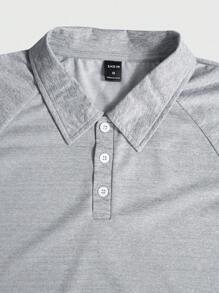 Manfinity Homme Conjunto Simples de Camiseta de Manga Curta e Shorts Masculinos Para o Uso Diário - Cinza Claro - Visão 4