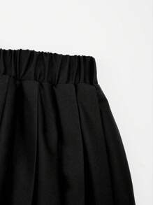 SHEIN 青少年女孩三件套，包括短款连帽衫、收腰背心和百褶裙，秋季返校学生服装 - 灰色 - 查看 5