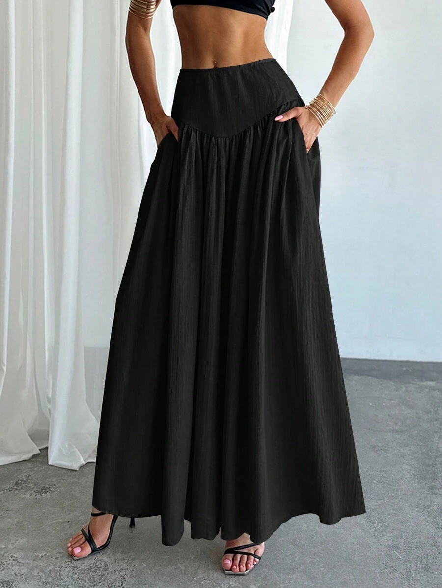 Firerie 女士優雅A字裙，收腰設計實用口袋