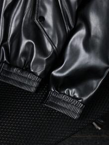 Manfinity LEGND Men Zip Up PU Leather Jacket - Black - View 5