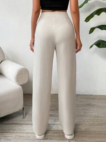 Chiquease 女款純色長褲 - 米色 - 查看 2