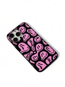 Dedraw Studio Artist Dark 1 件黑色保护性柔软卡哇伊手机壳，适用于手机，印有可爱笑脸图案，防震全包边，节日 - 黑色 - 查看 5