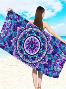 Extra Large Beach Towel - Ultra-Soft Microfiber, Quick-Dry & Sand-Free, Perfect For Travel, Yoga, Camping & Pool Parties - Blue - View 2