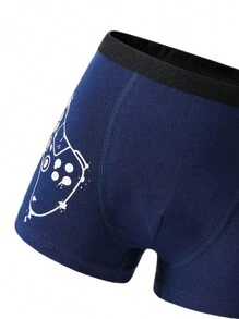 4 件装年轻男孩复古电子游戏和字母印花棉质内裤 - 彩色 - 查看 4