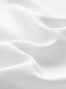 SHEIN Privé Cộng với kích thước Bộ áo liền quần màu trắng tay phồng giản dị và thanh lịch thoải mái có đường viền cổ cho phụ nữ, vừa vặn - trắng - Xem 10