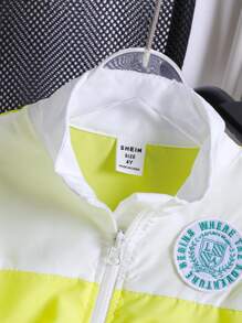 Girls' Casual Hooded Jacket With Long Sleeves, Contrasting Cuffs And Hemline With Elastic Band