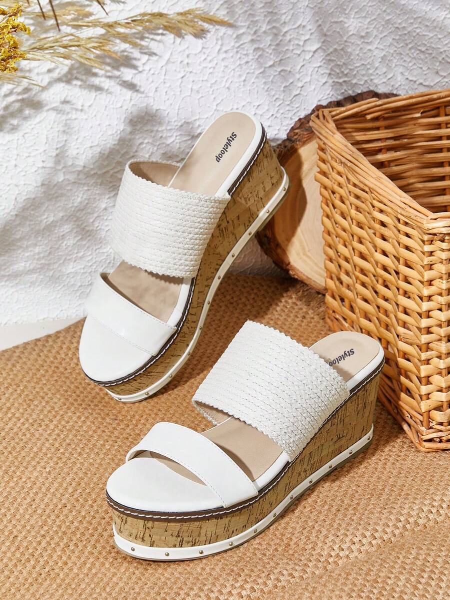 Styleloop Giày sandal đế xuồng thời trang nữ - trắng - Xem 1
