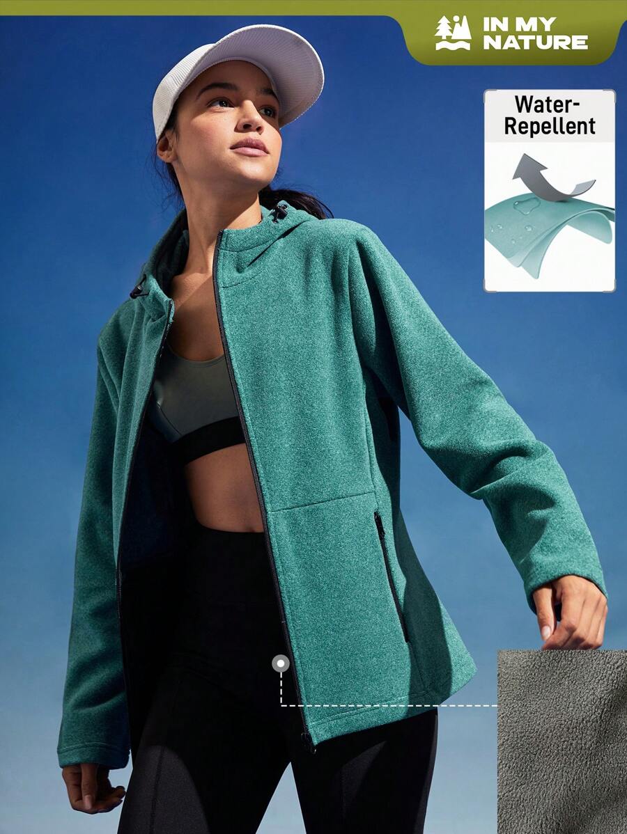 In My Nature 拉鍊帽衫保暖外套 - 綠色 - 查看 1