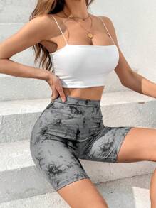 SHEIN Essnce Shorts de yoga sin costuras de cintura alta para mujer con levantamiento de glúteos y control de abdomen para ejercicio de gimnasio y ciclismo