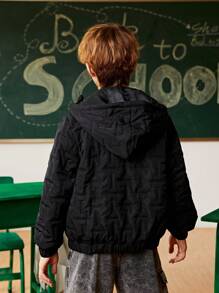 SHEIN Explorewe Lässiger, wattierter Mantel mit Kapuze und Stickerei für Teenager