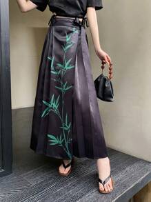 EastFlair Váy xếp li in hình cây cho ngày lễ - màu đen - Xem 3