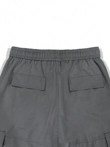 Manfinity EMRG Loose-Fit Men's Cargo Pants With Flap Pockets On Sides, 2000s Style, Fall - Dark Grey - View 8