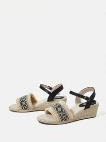 Styleloop Women's Platform Wedge Sandals - Black - View 4