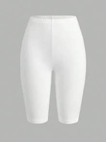 SHEIN EZwear 女士高腰簡約運動打底褲，適用於日常休閒穿著