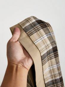 Manfinity Homme Men Solid Hooded Long Sleeve Button Front Trench Coat - Khaki - View 5