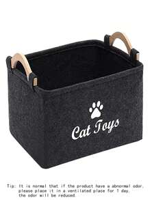 PETSIN Caja de almacenamiento de suministros para mascotas para gatos y perros, gris, utilizada para guardar juguetes para mascotas