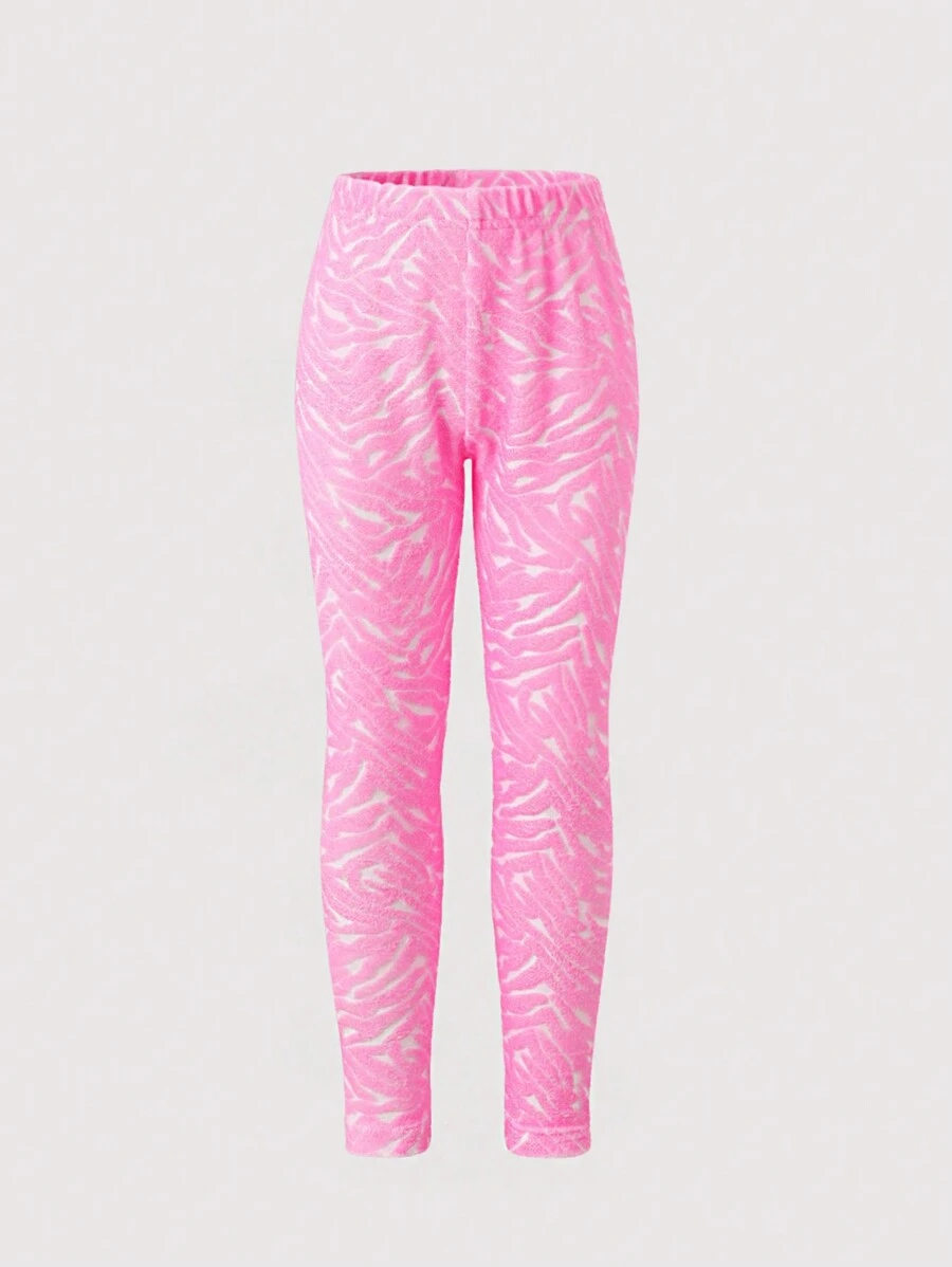 Leggings lungi de culoare uni roz fetiță - Roz - Vizualizare 1