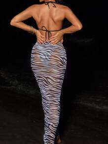 SHEIN Slayr 2025 Women 2pcs Bikini Set (Micro Triangle Cut) (Printed Random) Summer - Black and White - View 2