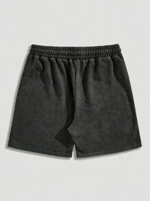ROMWE MEN Street Life Heren Letter Grafische Shorts, Ideaal Voor Dagelijks Gebruik In De Lente En Zomer, School