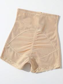 1pc Lady's Mesh Shaping Panties, Flat Angle Design - Apricot - View 7