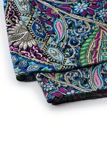 SHEIN LUNE Plus Size Women's Vintage Printed Casual Shorts For Everyday