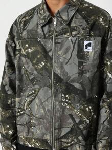 SUMWON Outdoor Hunting Trucker Jacket Wilderness Explorer Tactical Style Camo Print Cotton Duck Canvas Autumn Winter Workwear