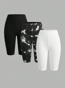 SHEIN EZwear 女士高腰簡約運動打底褲，適用於日常休閒穿著