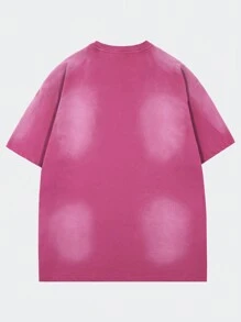 ROMWE MEN Anime 男式复古水洗动漫人物印花短袖 T 恤，夏季，2000 年代风格