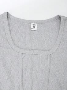 SHEIN 青少年女孩三件套，包括短款连帽衫、收腰背心和百褶裙，秋季返校学生服装 - 灰色 - 查看 6