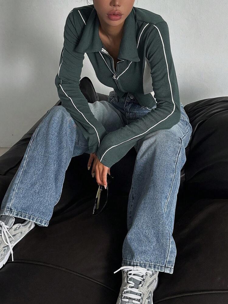 Slant Pocket Wide Leg Jeans