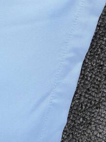 SHEIN Mono con cuello asimétrico y recorte de volantes para niña joven - Azul - Ver 4