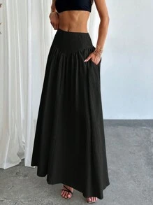 Firerie 女士優雅A字裙，收腰設計實用口袋