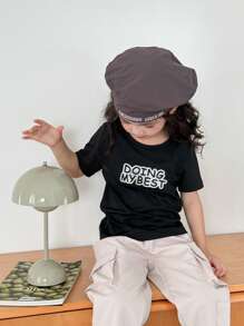 SHEIN 女孩日常休閒字母印花貨褲2入組 - 彩色 - 查看 5