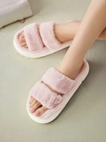 Cuccoo Women Shoes Two Part Preppy Indoor Comfortable Pink Fluffy Warm Slippers Vacation Shoes Summer - Pink - View 5